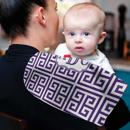 Baby Milano Personalized Greek Key Burp Cloth With Monogram
