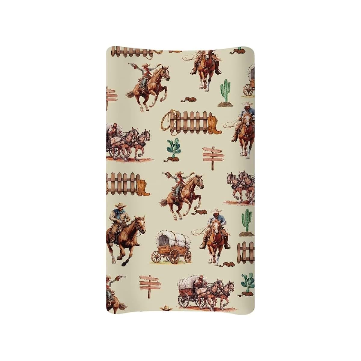 Tongluoye Western Cowboy Horse Changing Pad Covers Baby Changing Pad Sheets for Girls Boys Ultra Soft Stretchy Diaper
