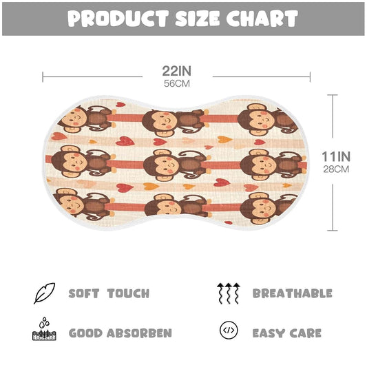 GOODOLD Monkeys Muslin Baby Burp Cloths Set, Cotton, 2 Pack