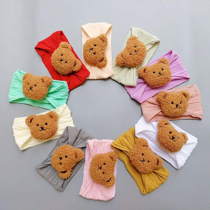 BabyOneStop Cartoon Bear Nylon Headband for Ages 0-6 Years