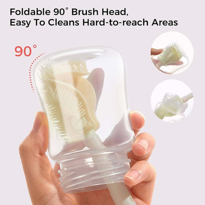 Portable Bottle Brush Set - Baby Travel Cleaner Kit for Bottles and Nipples