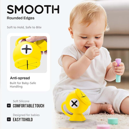 Li & Zhao Yellow Toddler Snack Cup With Easy-Grip Handles (photo 3)