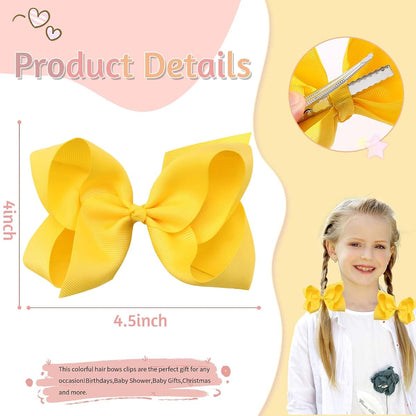 Oaoleer 20-Piece Grosgrain Ribbon Hair Bows With Alligator Clips, 4.5 Inch