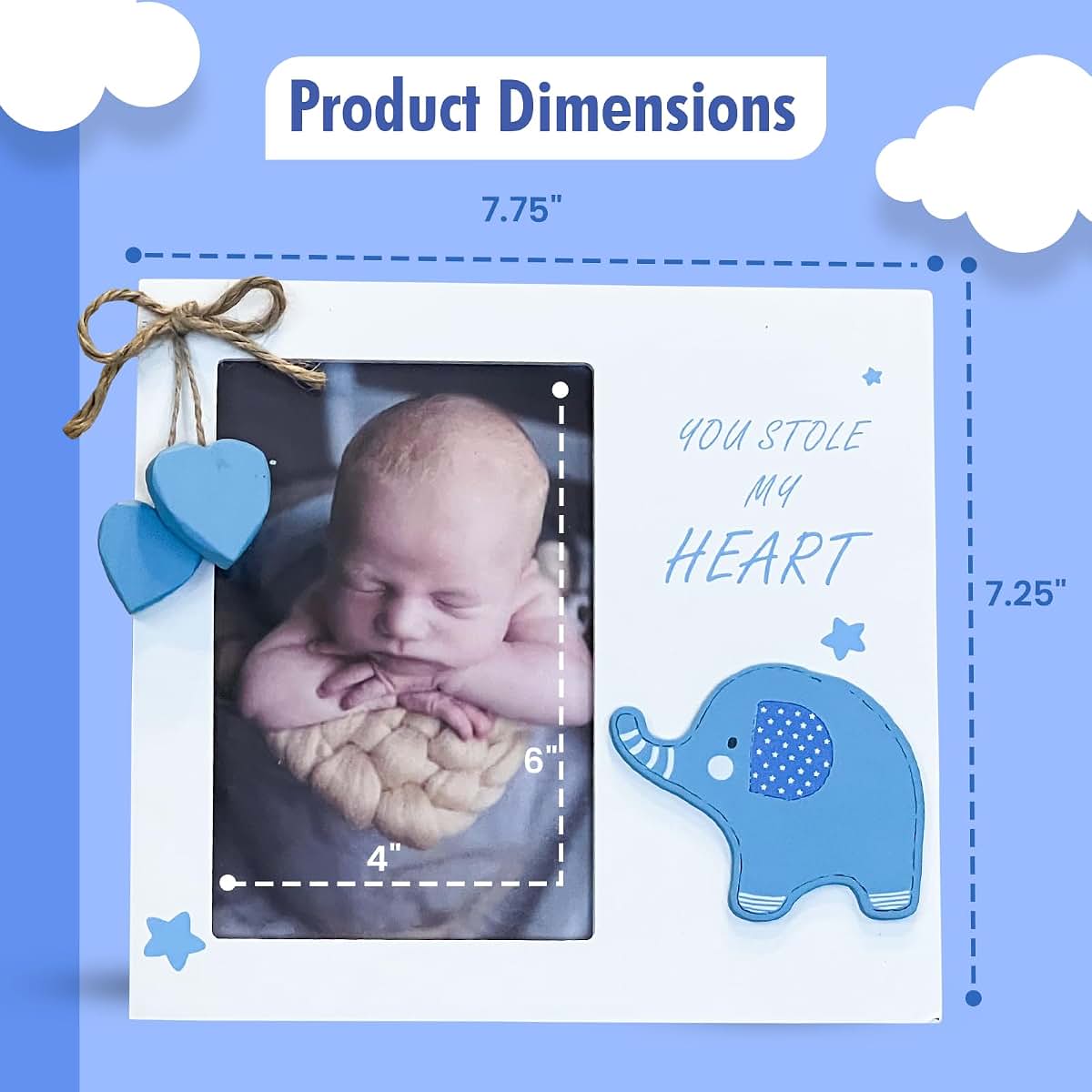 Cedar Creek Sellers You Stole My Heart Wooden Baby Picture Frame
