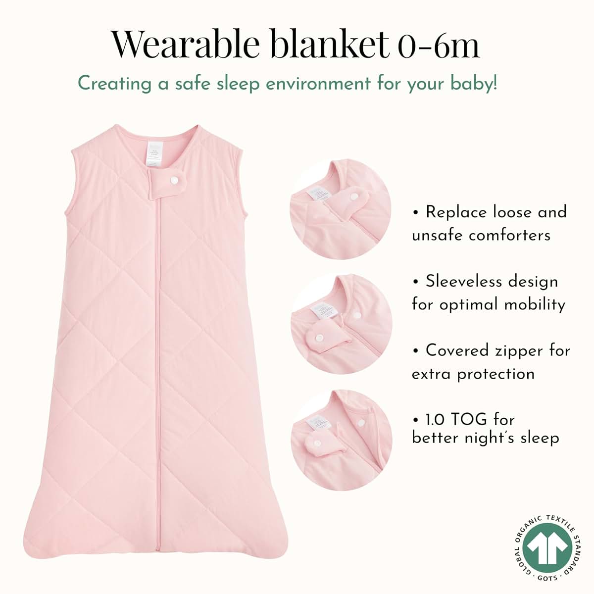 Evolur I Hear You 3 Piece Crib Bedding Set In Baby Pink (photo 2)