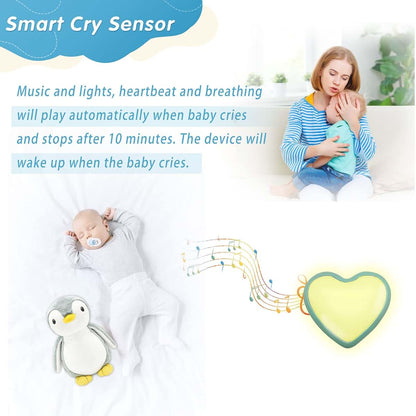 Sleep Soother Plush Toy with Heartbeat Simulation Light