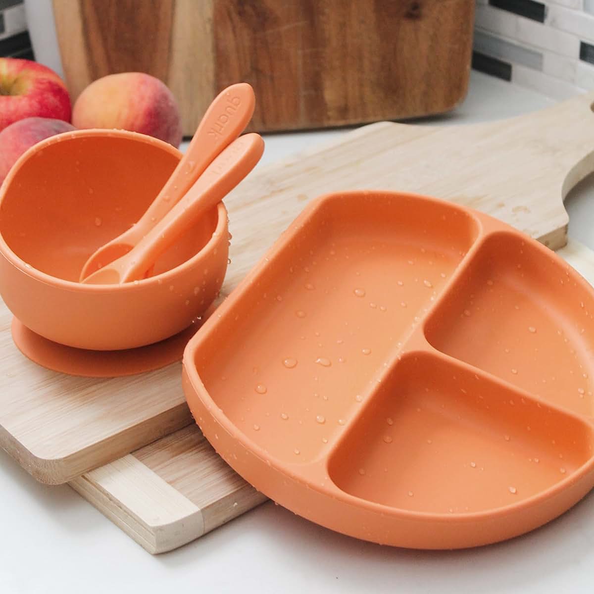 Feedi 5-Piece Silicone Baby Feeding Set by Quark - Baby Led Weaning Supplies - Toddler Plates and Bowls set (photo 4)