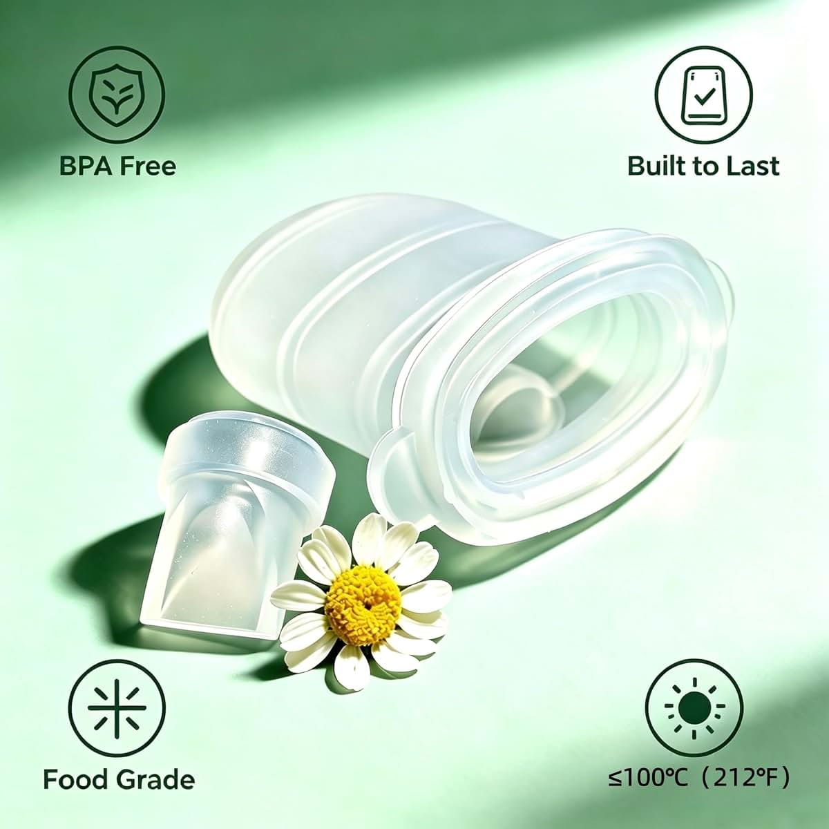 Zhouyiyian 12PCS M6 Replacement Parts for Momcozy Pump, 8 Duckbill Valves 4 Diaphragms (photo 3)