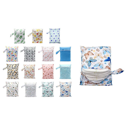 Xinsheinelry Compact And Lightweight Baby Diaper Bag Cartoon Print Wet Dry Nappy Storage Bag (photo 2)