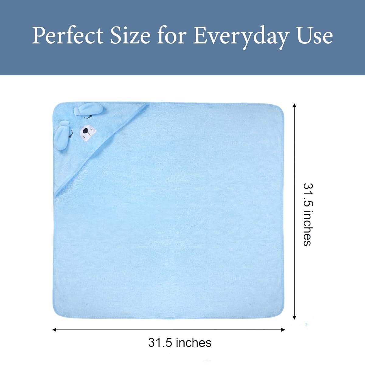 Ababy Personalized Hooded Baby Bath Towel - Light Blue Dog