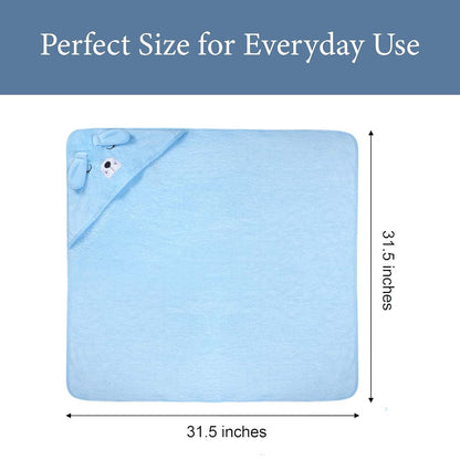 Ababy Personalized Hooded Baby Bath Towel - Light Blue Dog