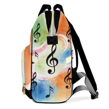 Joyestore Personalized Music Notes Musical Custom Mom Bag with Name,Dad and Mom Diaper Backpack for Baby Boys (photo 3)