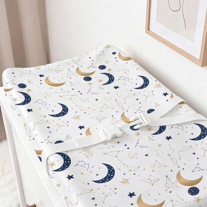 S2tMhb Moon Star Pattern Changing Pad Cover Liner for Unisex Baby,Stars Cloud Theme Snug Fitted Diaper Table Covers for (photo 2)