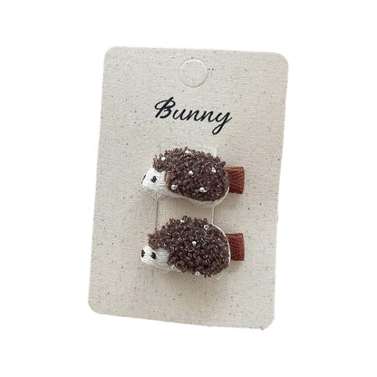 Vdaxvme Animal Hair Clip And Tie Set With Hedgehog Embroidery (photo 2)