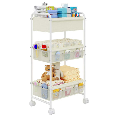 Diaper Caddy Cart Organizer | Mobile Nursery Storage Utility Cart