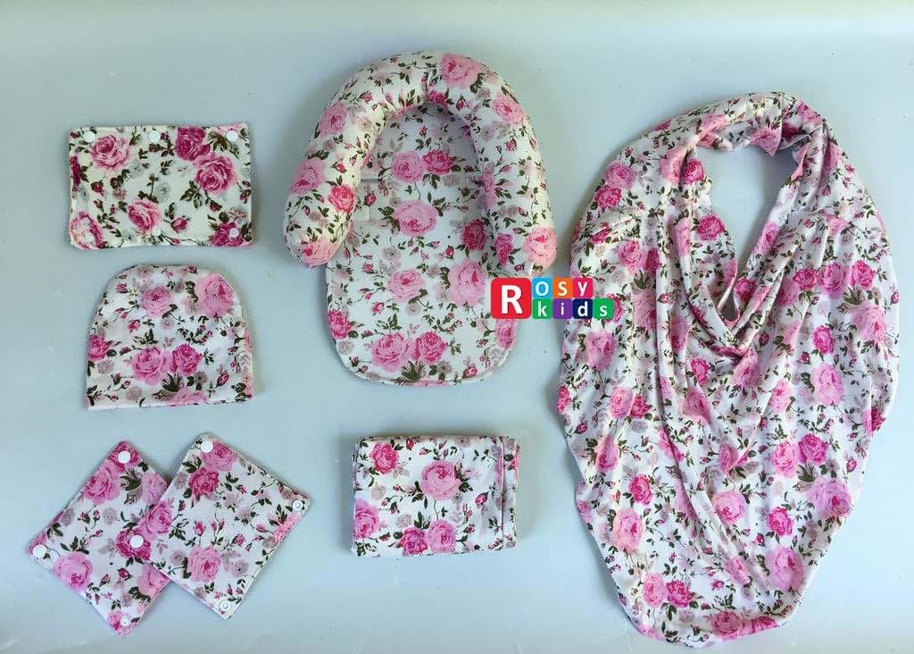 Rosy Kids 9-Piece Infant Car Seat Cover Set With Canopy and Nursing Scarf (photo 3)