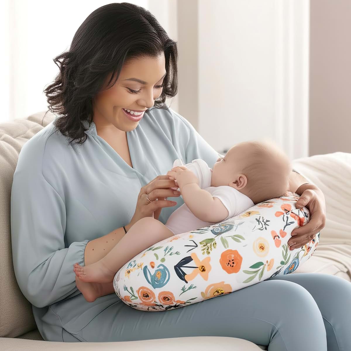 DUOSHIDA Nursing Pillow Cover,Breastfeeding Pillow Covers for Mom, Easy Clean Cover, ONLY Cover Without Pillow (photo 2)