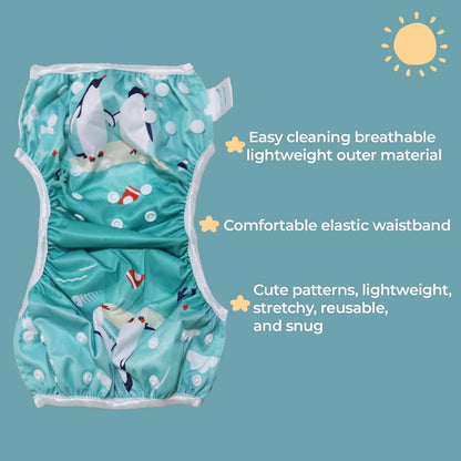 KaWaii Baby Washable Reusable One Size Adjustable Swim Cloth Diapers 3-Pack (photo 4)