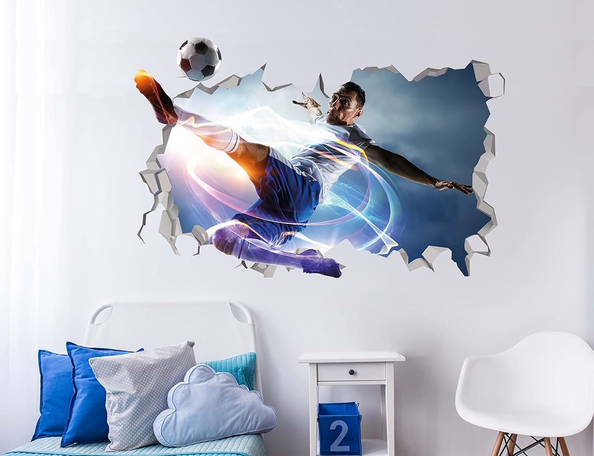 AdesiivoStudio 3D Soccer Wall Decor Soccer Player Sticker