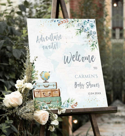 HAKIDU Baby Shower Adventure Sign, Personalized Decor (photo 2)