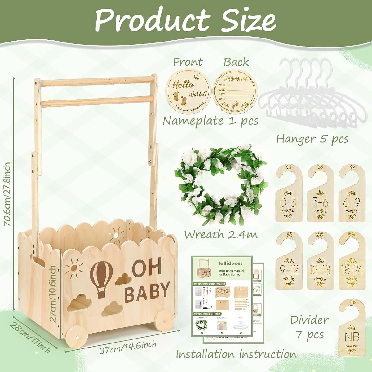 Wooden Storage Crate Closet for Newborn Supplies and Decor