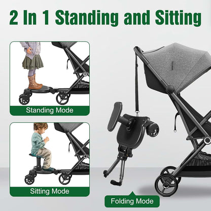 Universal Stroller Board with Detachable Seat for Multiple Strollers