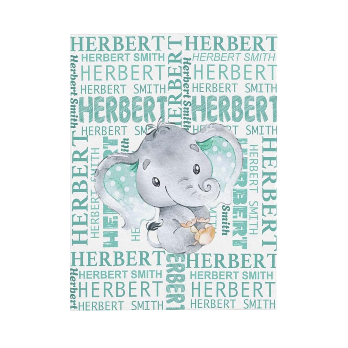 OFCCUSTOM Personalized Name Blankets Customized Baby Animal Blankets for Infant Toddler, Baby Gift Blanket for Birthday
