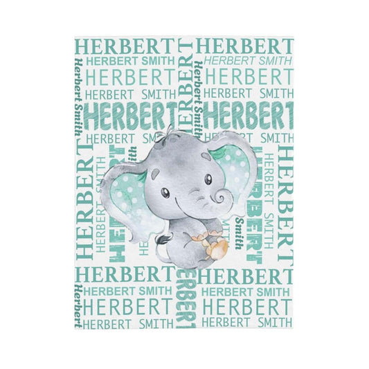 OFCCUSTOM Personalized Name Blankets Customized Baby Animal Blankets for Infant Toddler, Baby Gift Blanket for Birthday