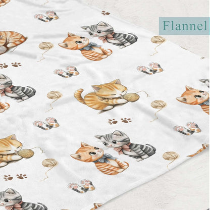 Wicbfdfv Cute Kitten Bows Baby Blankets for Boy Girl Cartoon Cats Paws Swaddle Blankets Cat Lover Gift Flannel (photo 3)