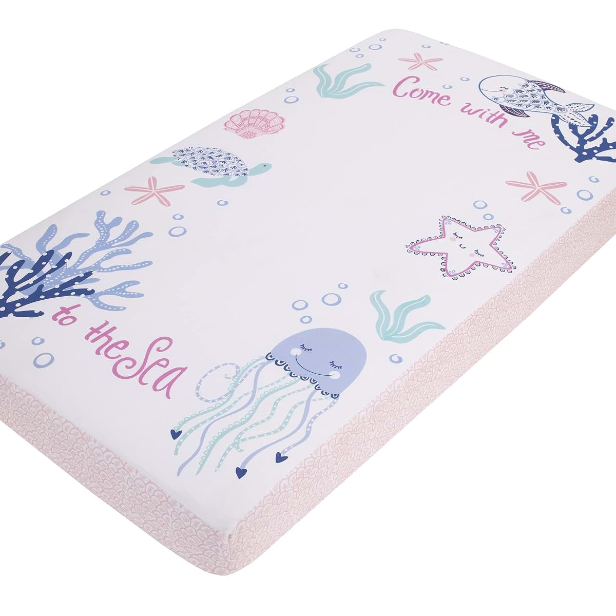 NoJo Mermaid Lagoon Fitted Crib Sheet