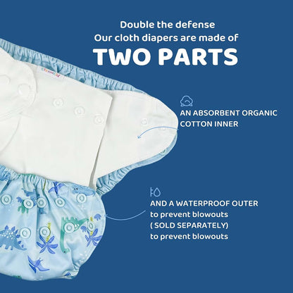 BISENKID Organic Cotton Cloth Diaper Inner - Super Absorbent and Comfy, Used with Waterproof Cloth Diaper Cover Which (photo 2)