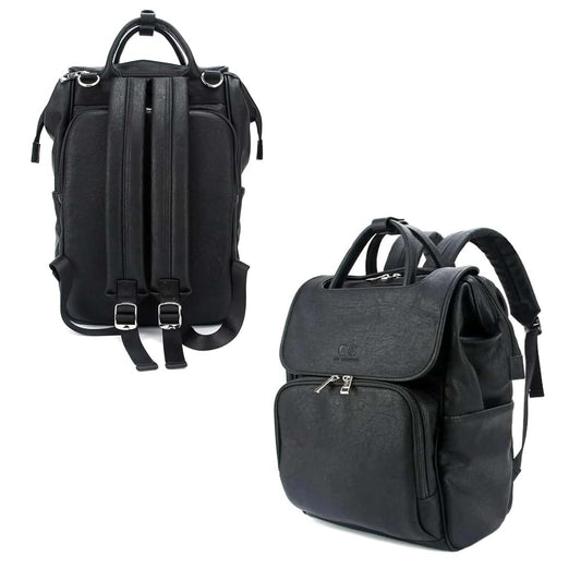 CC Citi Collective Explorer Black Diaper Bag Backpack in Vegan Leather