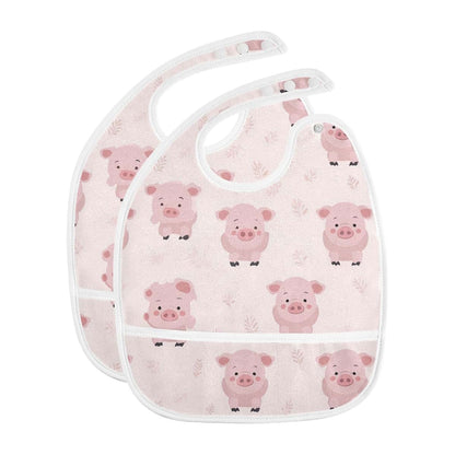 Baby Feeding Bibs with Adjustable Snaps for Mealtime Messes