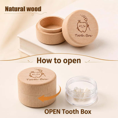 Macuezu Wooden Tooth Keepsake Box For Girls And Boys (photo 3)