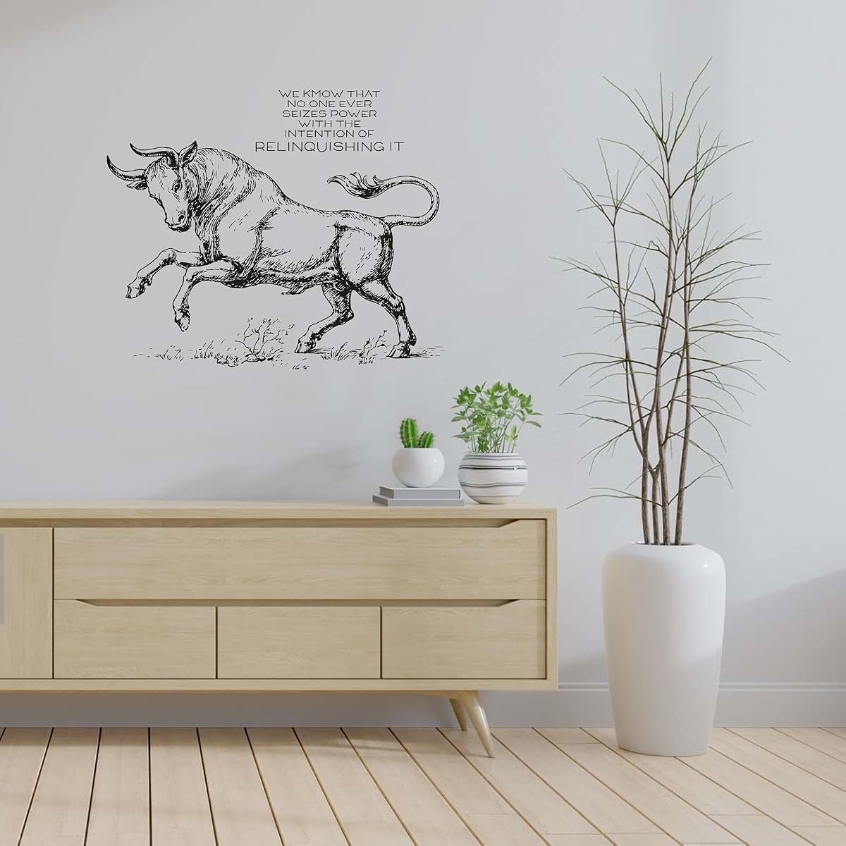All Things Valuable No One Bull Bulls Motivation Quote Animal Animals Life Quotes Wall Sticker Art Decal for Girls Boys (photo 4)