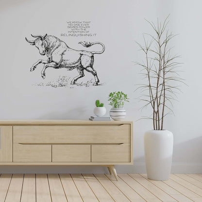 All Things Valuable No One Bull Bulls Motivation Quote Animal Animals Life Quotes Wall Sticker Art Decal for Girls Boys (photo 4)