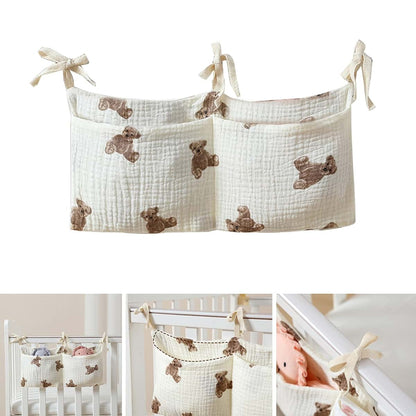 Psdndeww Baby Bedside Bag Portable Diaper Storage Bag Feeding Bottle Organizing Bag Hanging Storage Bags Baby Bedding (photo 2)