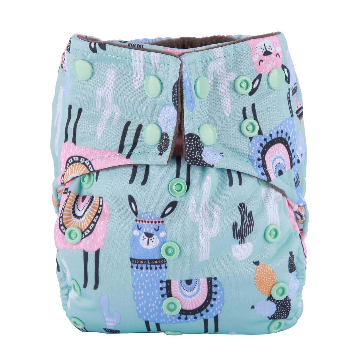 Sigzagor All In One Cloth Diapers Nappies for Night, Reusable Washable