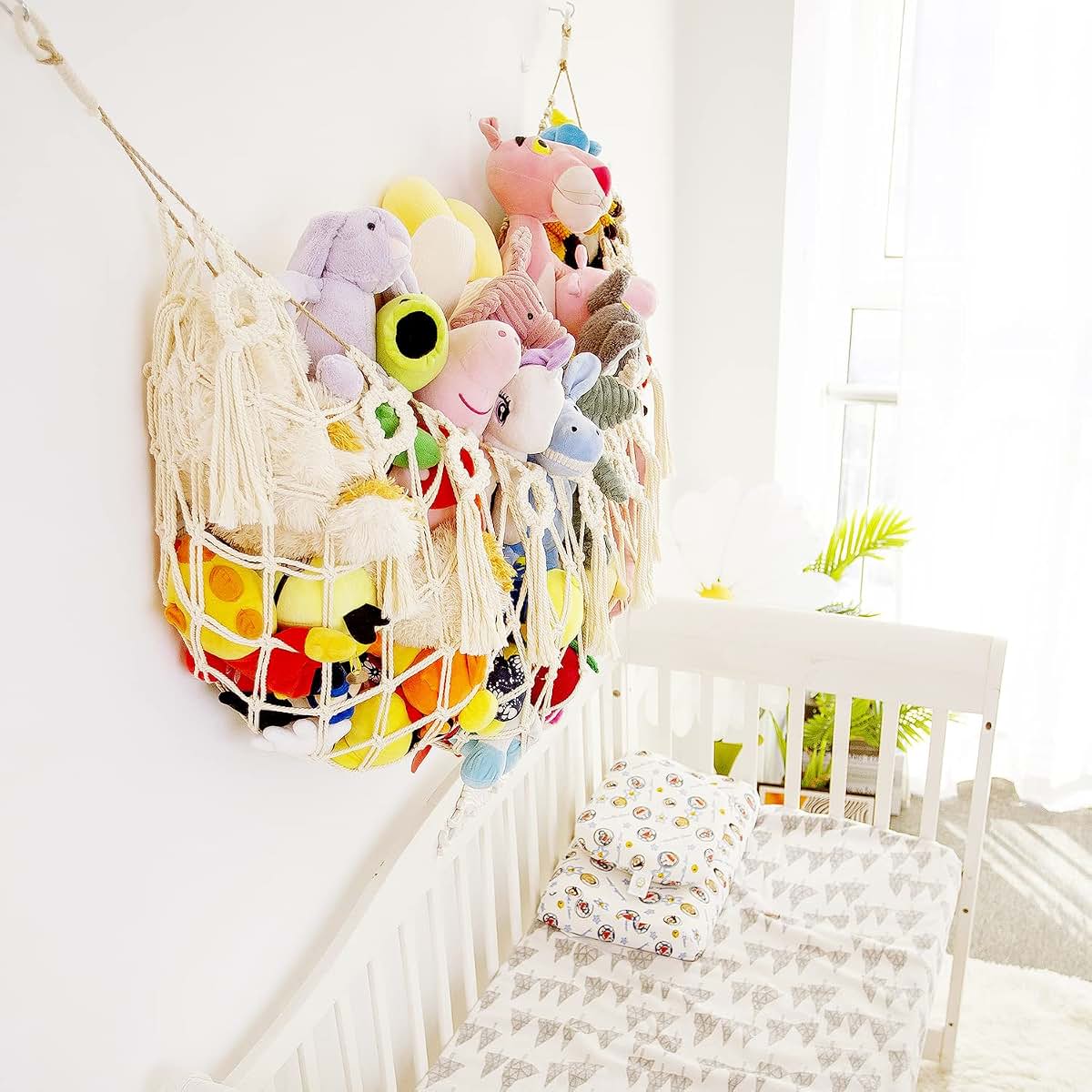MAKEONEWO Stuffed Animal Net or Hammock -Wall Mounted-Handmade Macrame Toy Hammock Organizer Stuffed Animal Display (photo 2)