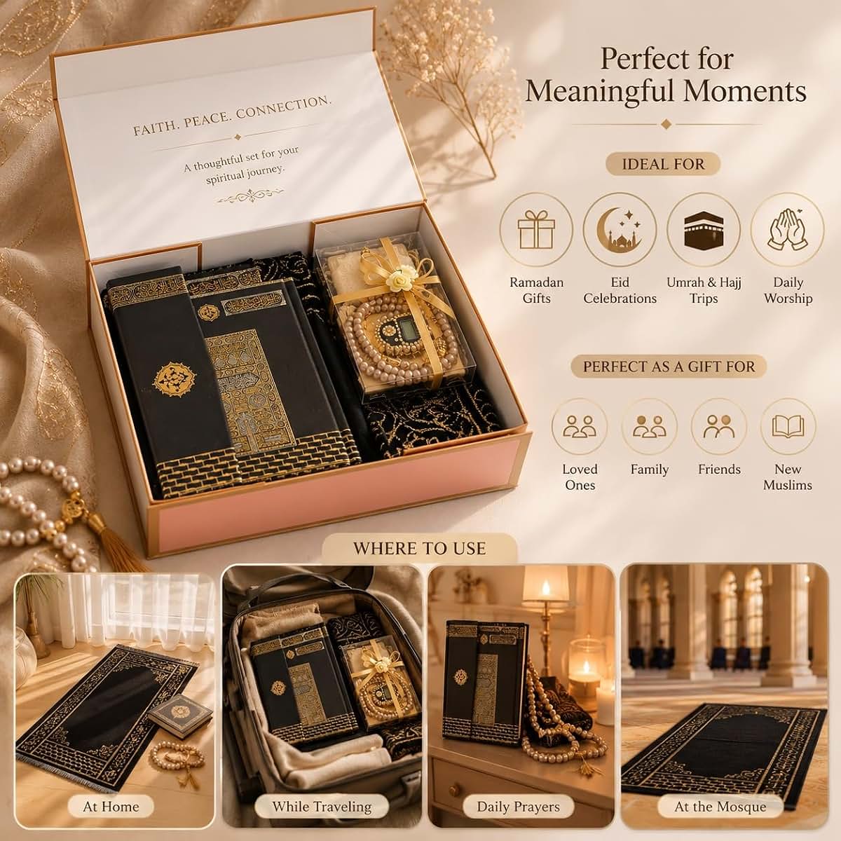 Baby Shower Chocolate Luxury Islamic Gift Set With Prayer Mat (photo 3)
