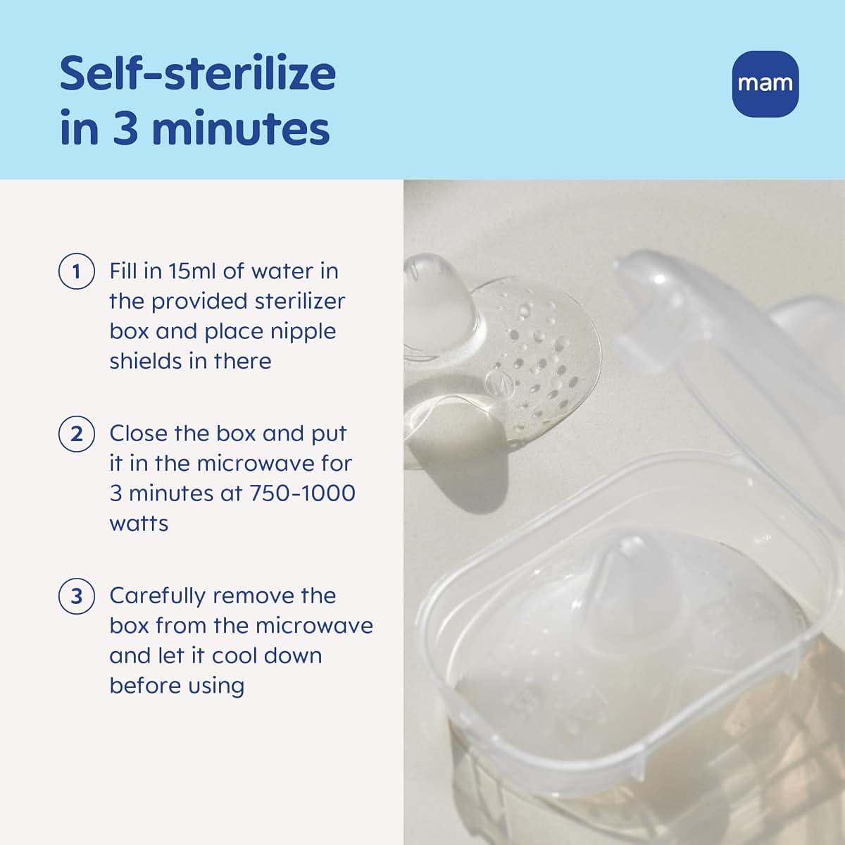 MAM Nipple Shields for Breastfeeding Large 23mm, 2 Pack