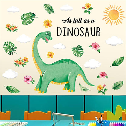 BabyOneStop Watercolor Dinosaur Wall Decals, 2-Panel 35.4x23.6 Inch Removable Jungle Mural for Nursery and Kids Bedroom