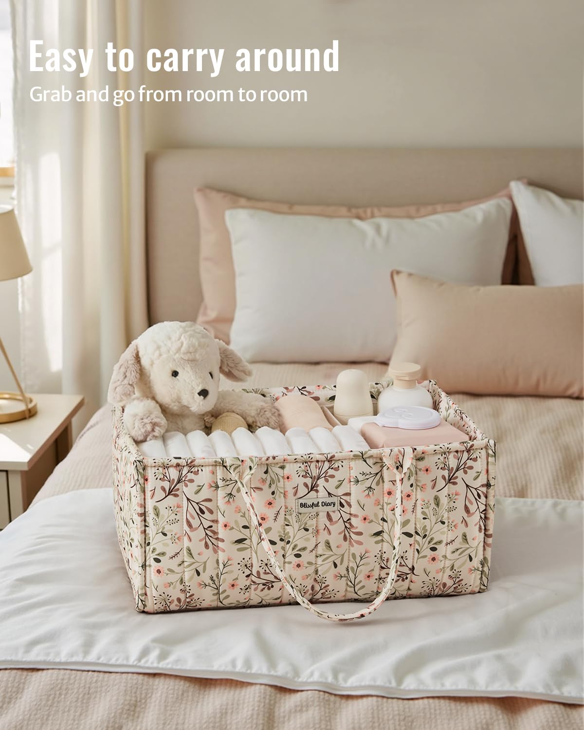 Blissful Diary Floral Diaper Caddy Organizer
