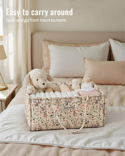 Blissful Diary Floral Diaper Caddy Organizer