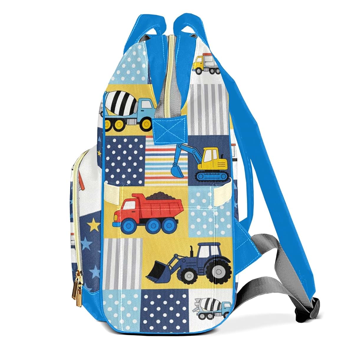 Joyestore Personalized Cute Excavator Cars Truck Custom Mom Diaper Backpack