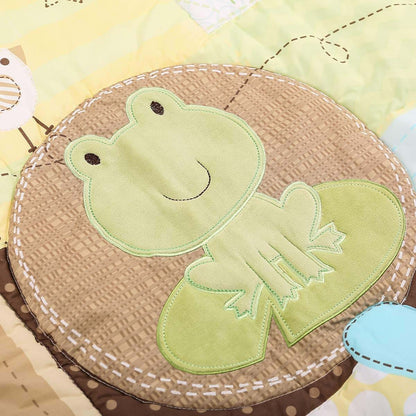 Brown Frog Bee Garden Theme Nursery Crib Bedding Set, 3 Piece