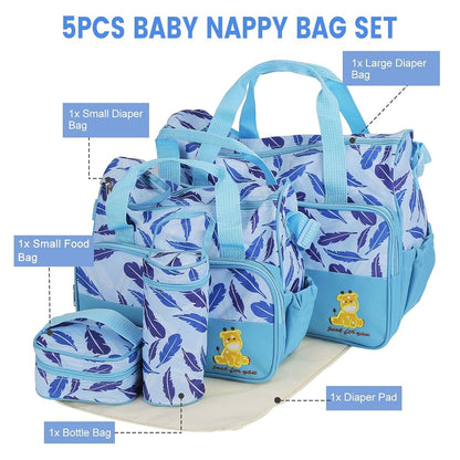 KOCASO Diaper Bag Tote Set for Baby 5 Piece Diaper Changing Totes Set (photo 3)