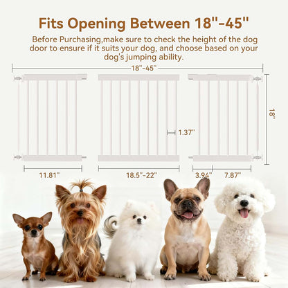 Fldofaves 18-45 Inch Adjustable Metal Dog Gate, Pressure Mounted