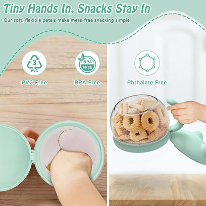 SELEWARE Toddler Snack Cups Spill-Proof Snack Containers