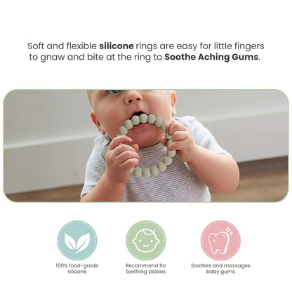 Nearbyme Silicone Teether Rings for Babies | 4 Pack Set